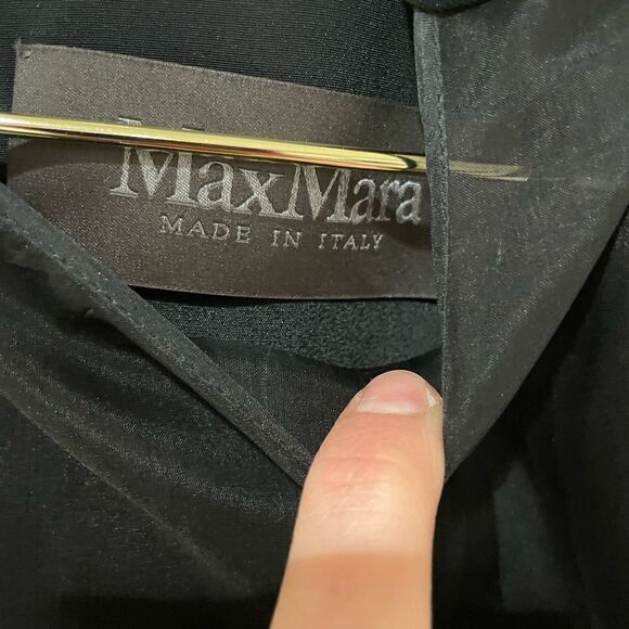 EUC Max Mara Womens Black Sheath Dress Sz. 8 Sheer Panel - Picture 2 of 4